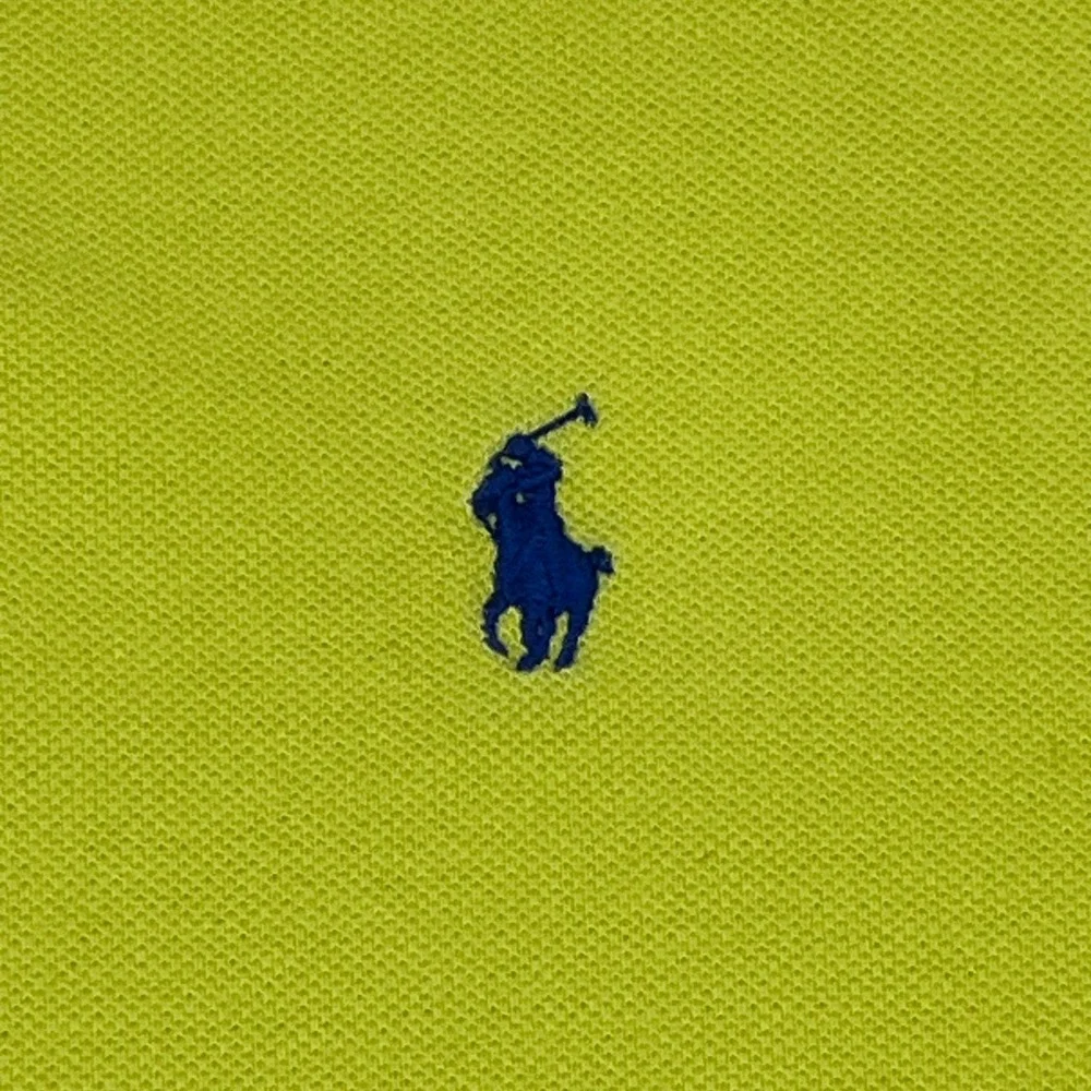 Polo Ralph Lauren Mens Custom Fit Polo Shirt Chartreuse‎ Blue Pony Small S/Pe